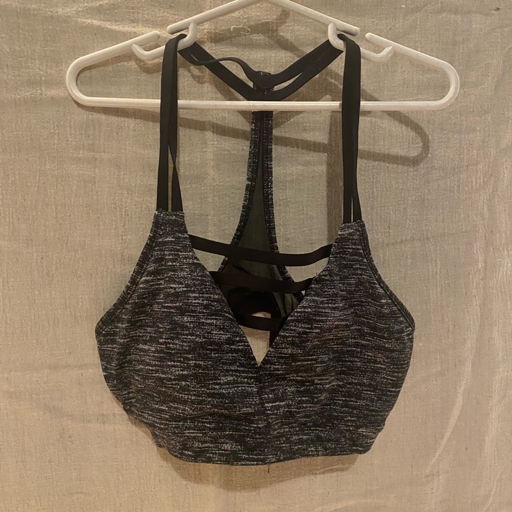Grey and Black Sports Bra